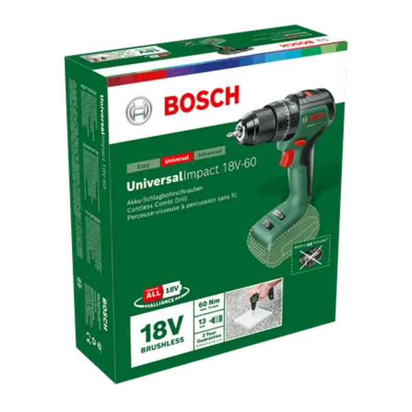 BOSCH Aku bušilica – odvijač UniversalImpact 18V-60 | Home & Garden (Solo) - Image 3