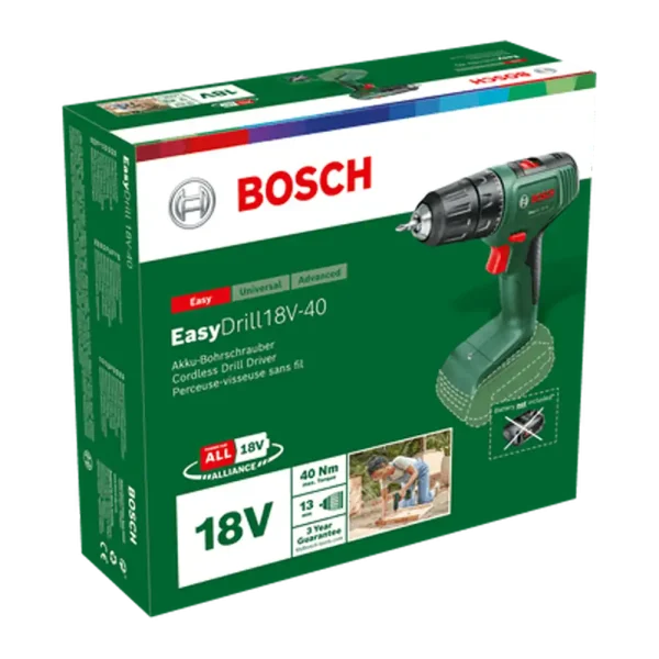 BOSCH Aku bušilica – odvijač EasyDrill 18V-40 | Home & Garden (Solo) - Image 3