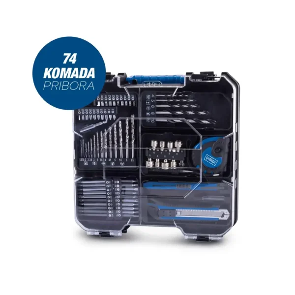 SCHEPPACH Aku bušilica - odvijač + baterija & punjač + 74 komada pribora IXES C-DTB74-1-X (Set) - Image 8