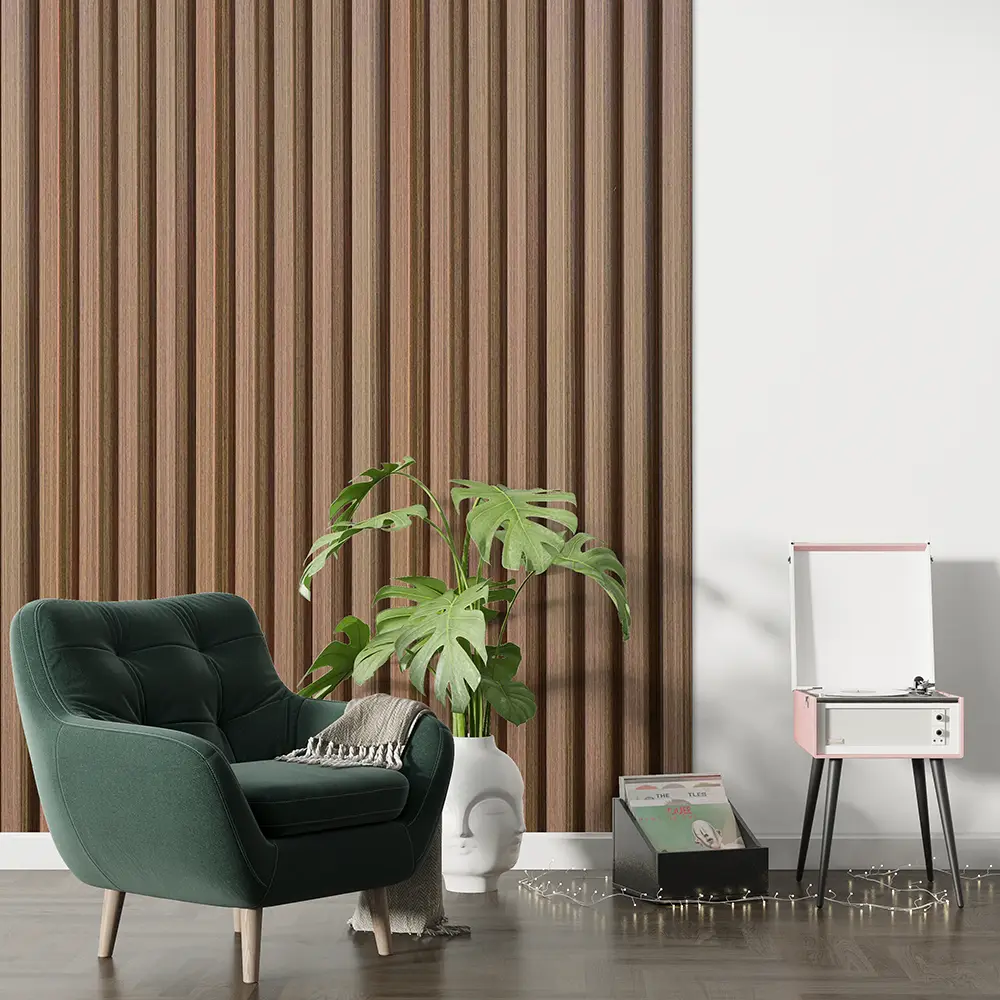 Dekorativni zidni panel - letvice - WPC014 Teak - 16.7x2.4x280 cm