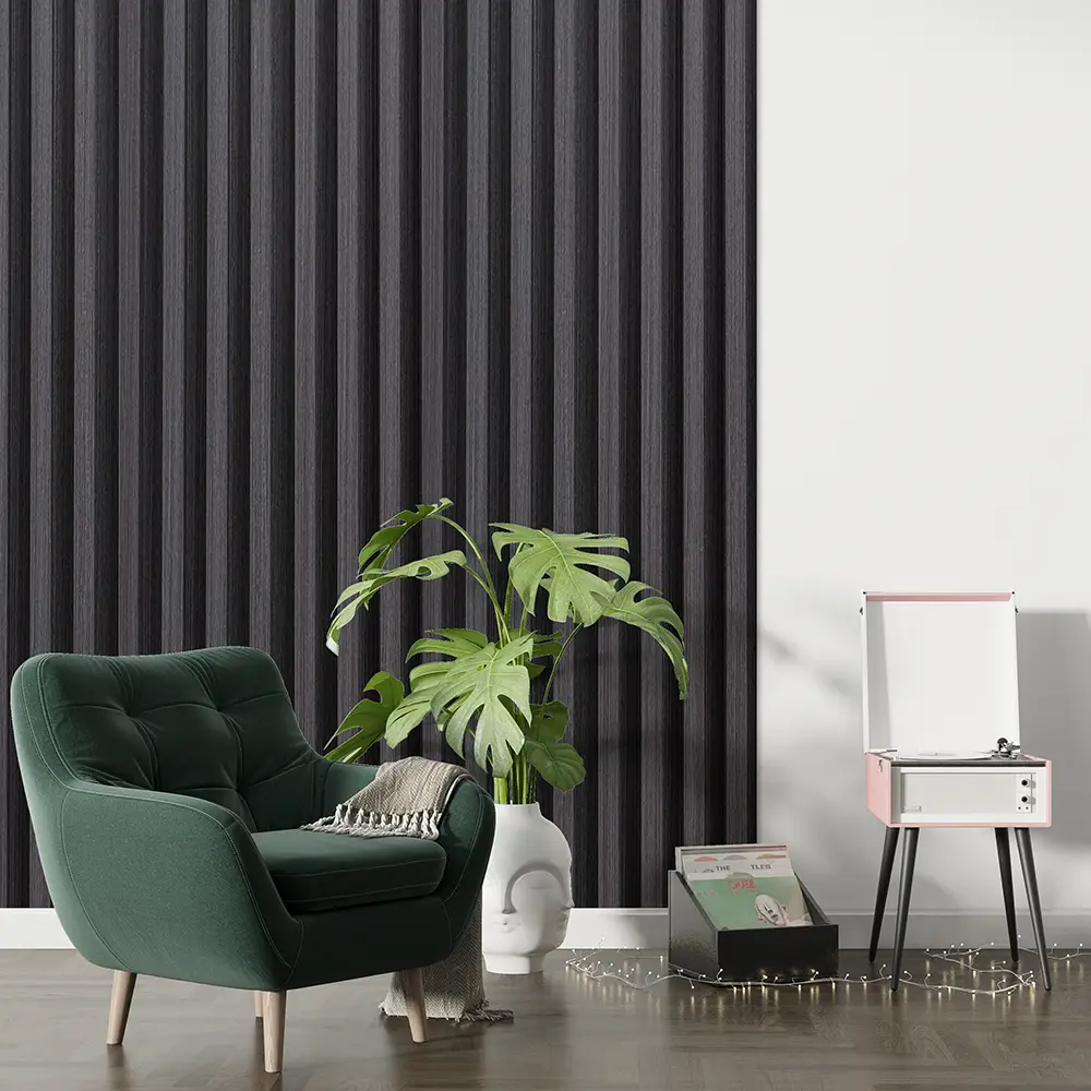 Dekorativni zidni panel - letvice - WPC708 Charcoal Oak - 16.7x2.4x280 cm