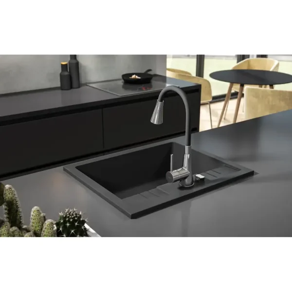 FERRO Granitni sudoper grafit MEZZO II DRGM1-48-58BA - 48 x 58 cm - Image 3