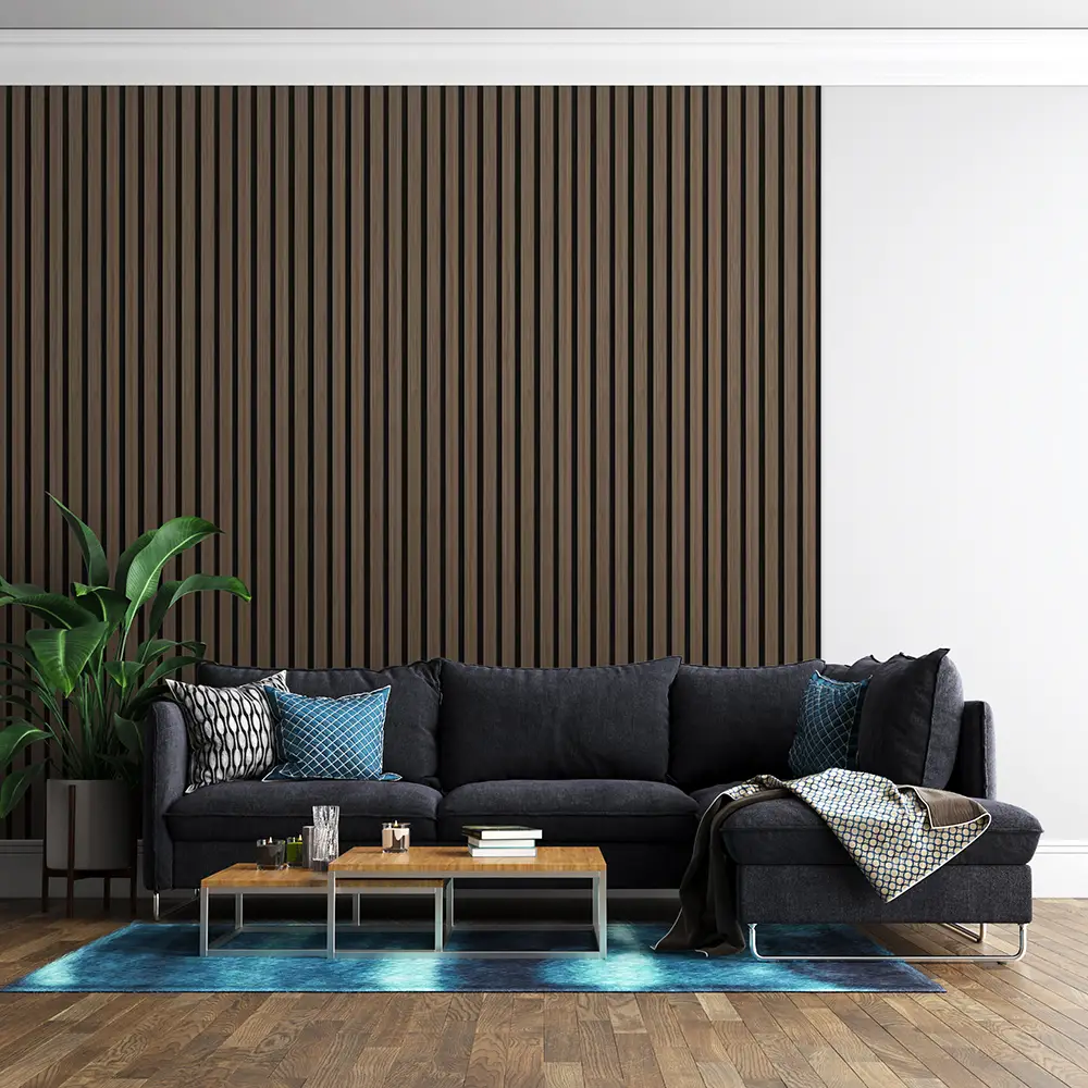 Akustični zidni panel - letvice - AWP06 Dark Walnut - 60x2x280 cm