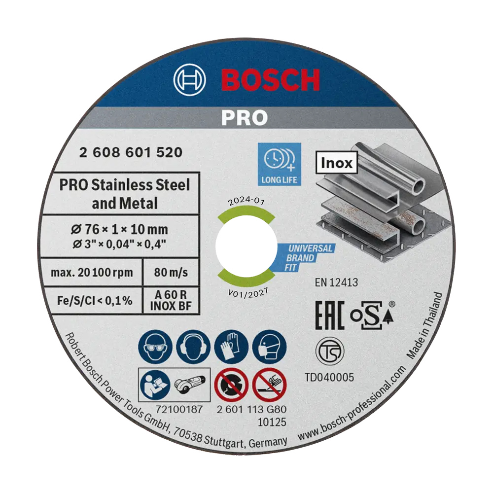 BOSCH Rezna ploča za metal S&S and Metal - 76 x 1.0 x 10 mm - PRO