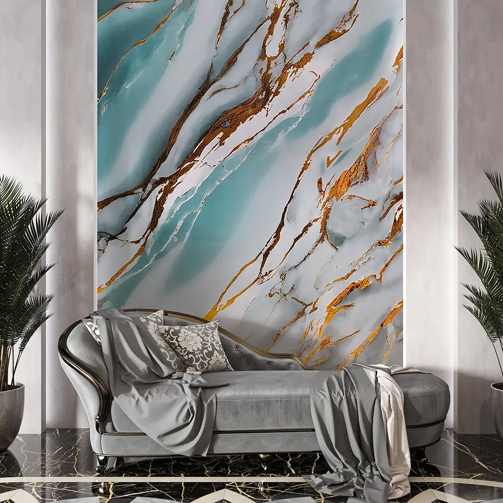 UV Marble zidni panel - Emerald Gold Vein - 122 x 280 x 0.3 cm