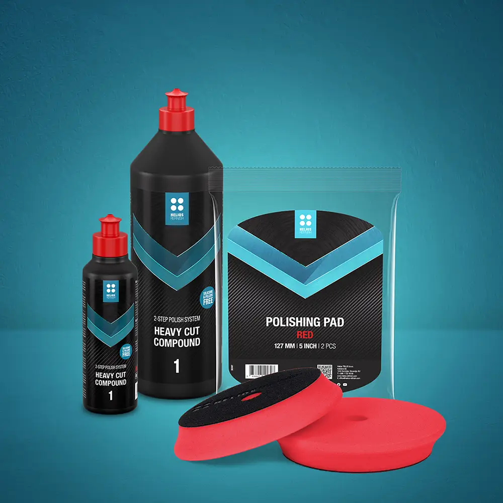 Helios Refinish Spužva za poliranje - Crvena 1 - 127/150 mm (Gruba) - Image 2