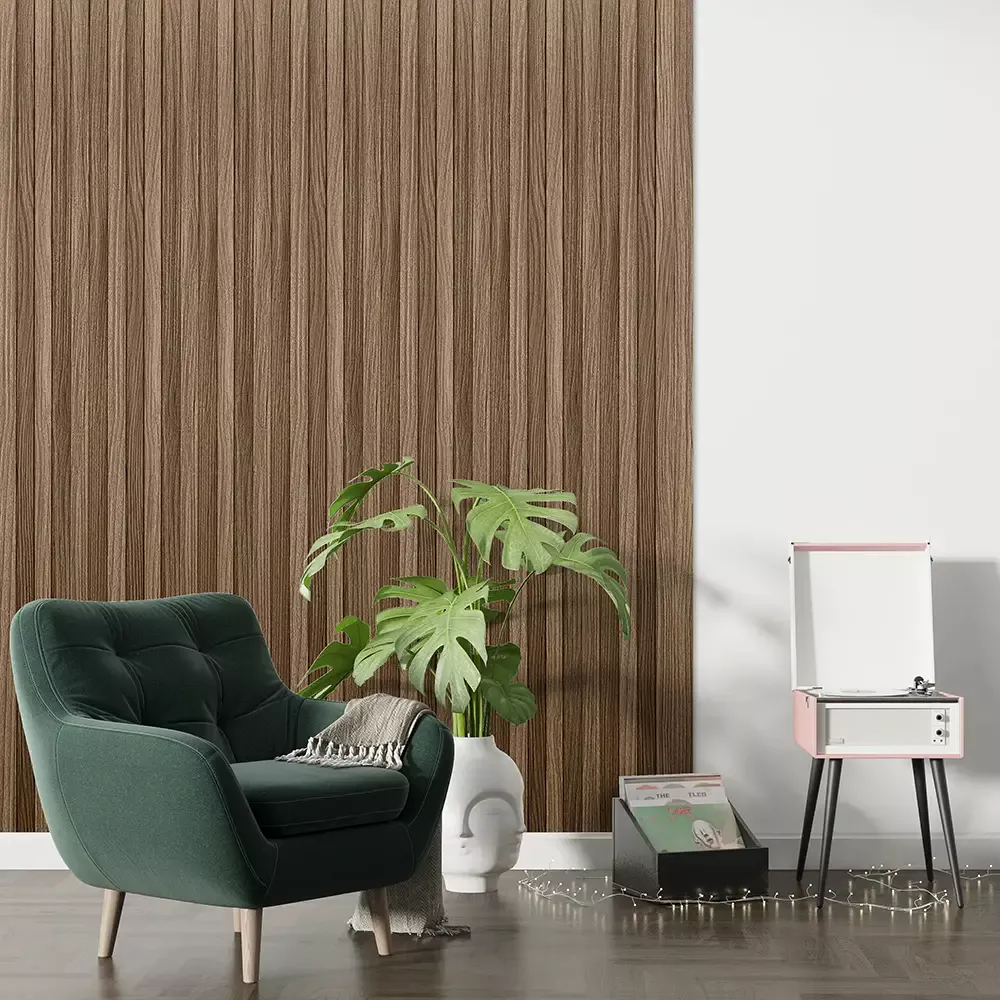 Dekorativni zidni panel - letvice - WPC004 Light Walnut - 16.7x2.4x280 cm