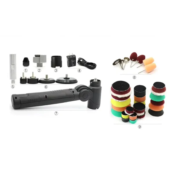 G-Polish Aku ekscentrična & rotaciona mini detailing polirka - set 56 dijelova - Image 7