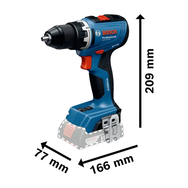 BOSCH Aku bušilica - odvijač GSR 18V-65 Professional (Solo) - Image 3