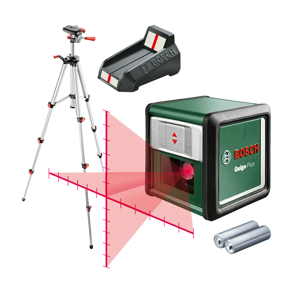 BOSCH Laserski nivelir križni Quigo Plus + stativ i ploča za ciljanje | Home & Garden