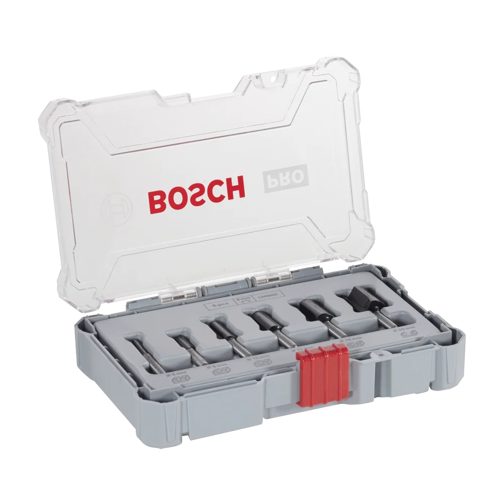 BOSCH Set ravnih glodala za glodalicu 8 mm (6 kom) - Trim&Edging - PRO - Image 1