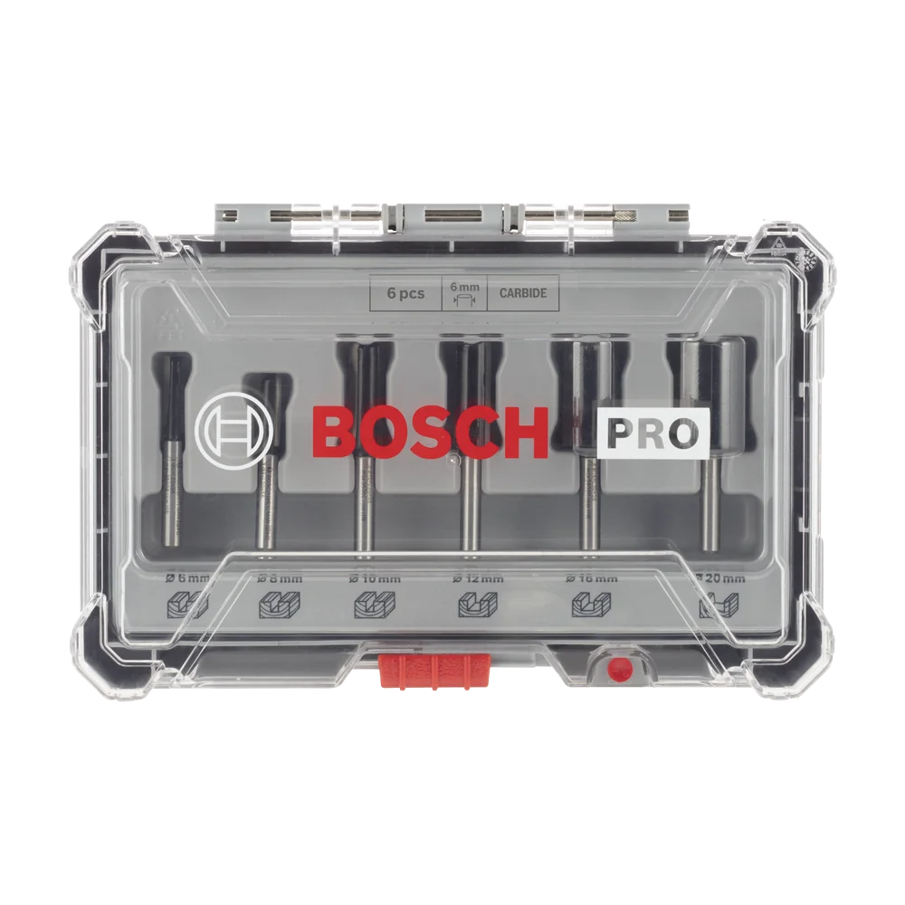 BOSCH Set ravnih glodala za glodalicu 8 mm (6 kom) - Trim&Edging - PRO - Image 2