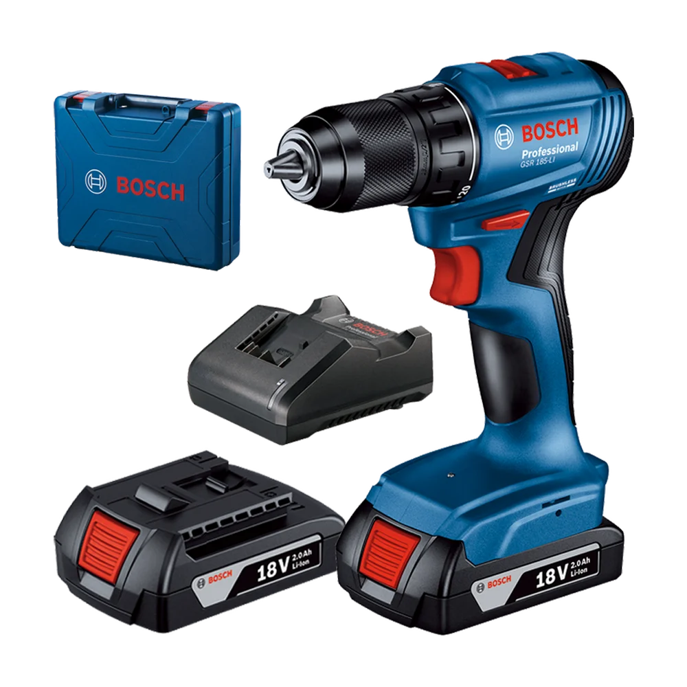 BOSCH Set aku bušilica - odvijač GSR 185-Li + 2x Baterija 2.0 Ah + Punjač - Professional