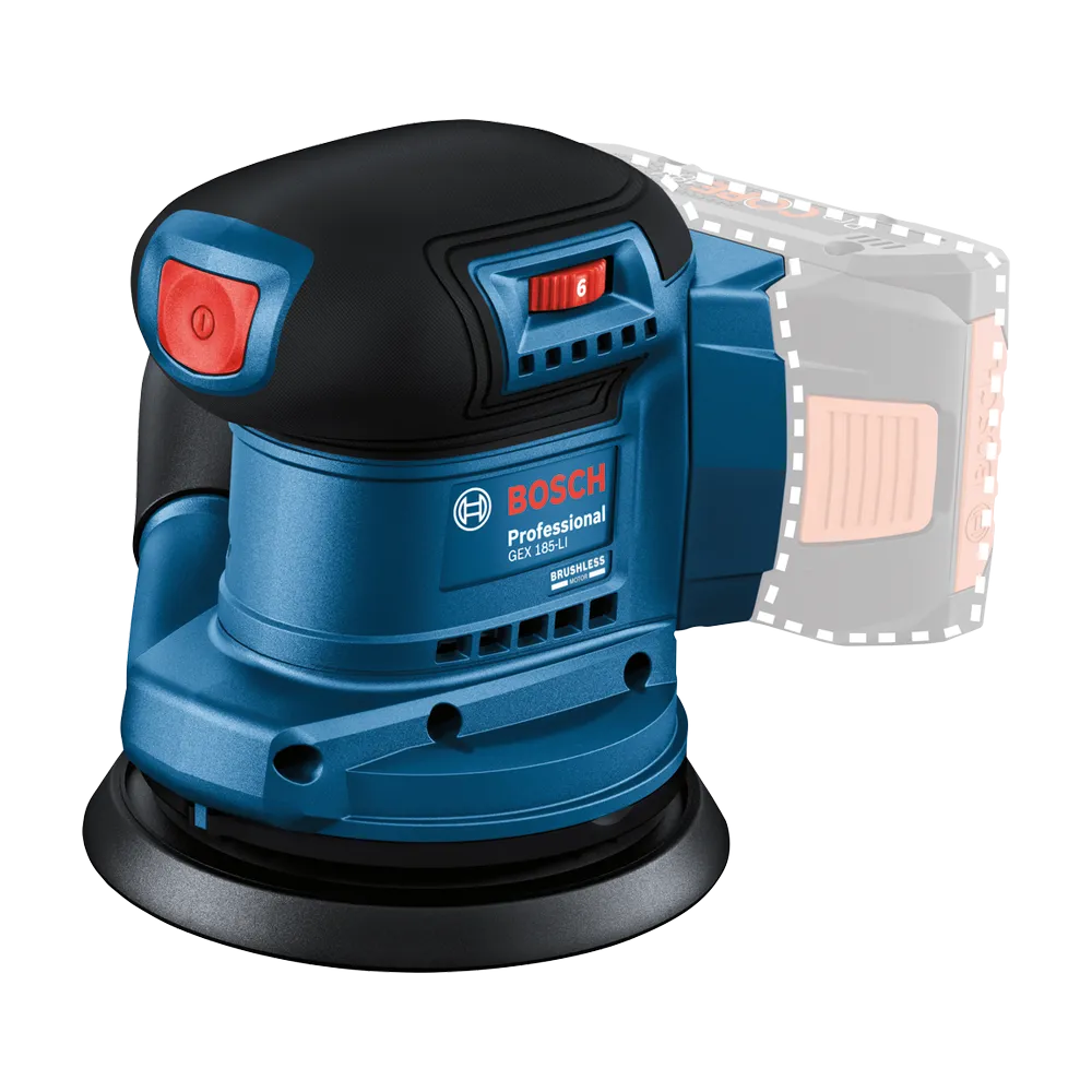 BOSCH Aku ekscentrična brusilica - šlajfarica GEX 185-Li Professional - 125 mm (Solo) - Image 1