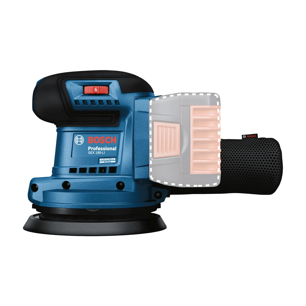 BOSCH Aku ekscentrična brusilica - šlajfarica GEX 185-Li Professional - 125 mm (Solo) - Image 4