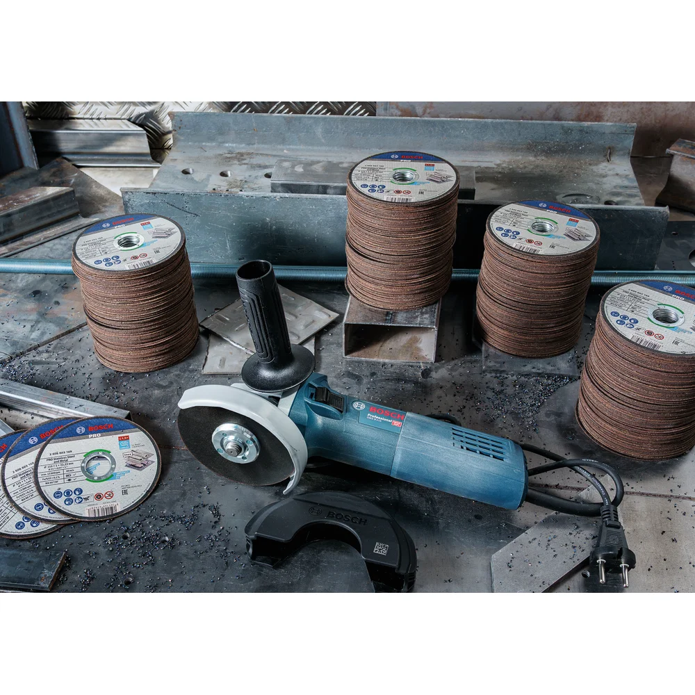 BOSCH Set ugaona - kutna brusilica GWS 9-115 + 400 reznih ploča S&S and Metal - 115 mm / Professional - Image 3