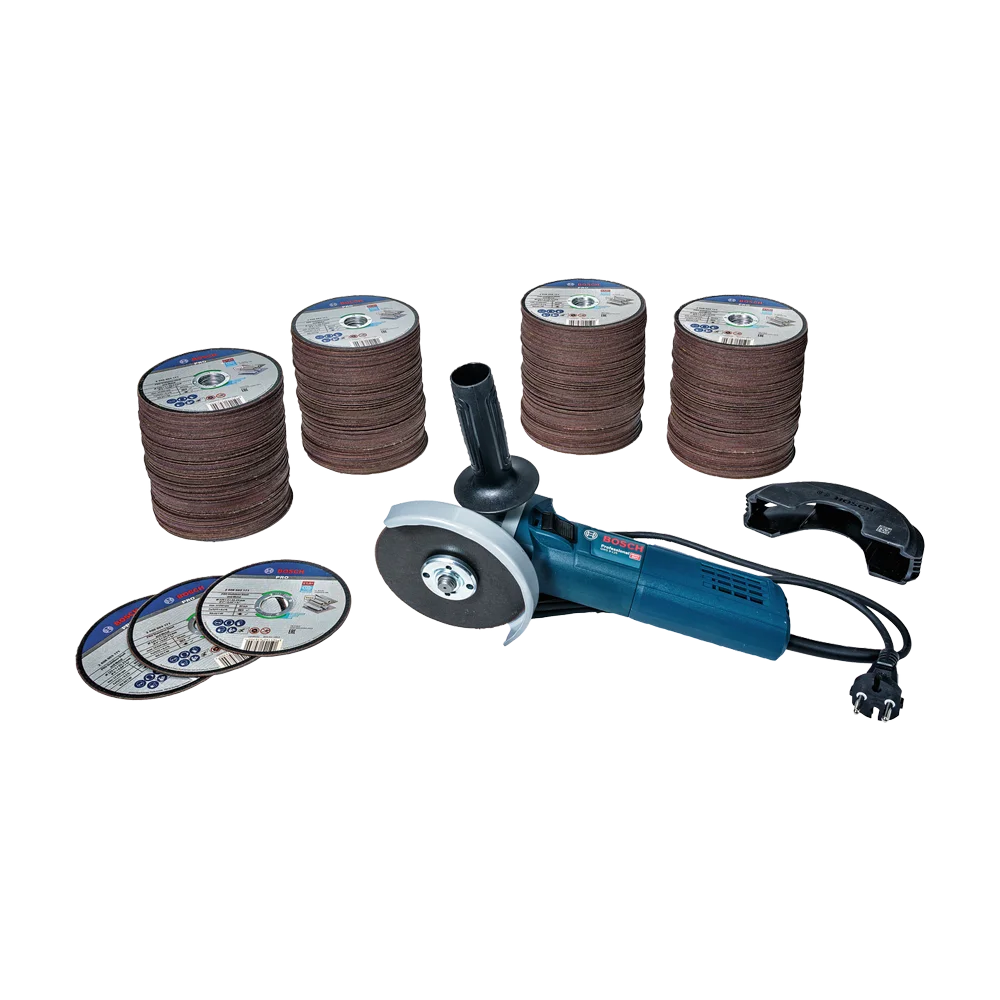 BOSCH Set ugaona - kutna brusilica GWS 9-125 + 400 reznih ploča S&S and Metal - 125 mm / Professional - Image 2