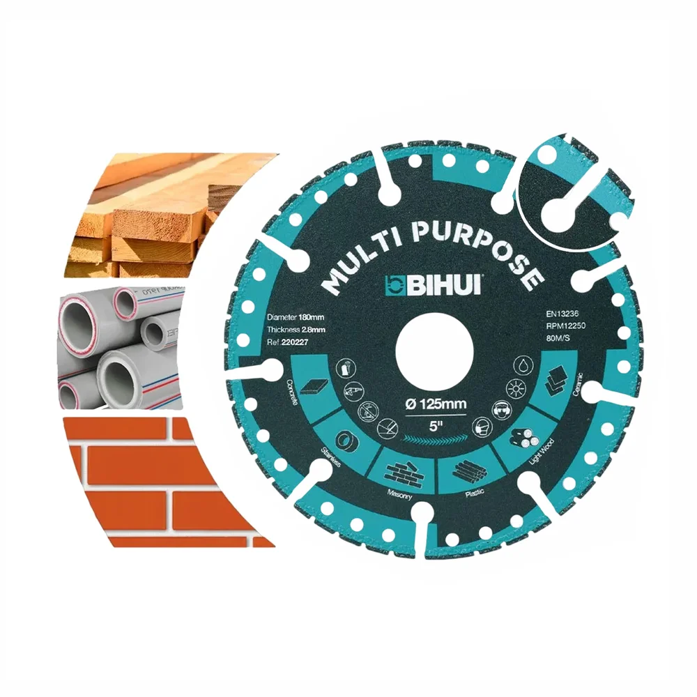 BIHUI Dijamantna višenamjenska rezna ploča – kamen, metal, plastika, drvo (DSBS125) - 125 x 2.4 x 22.23 mm