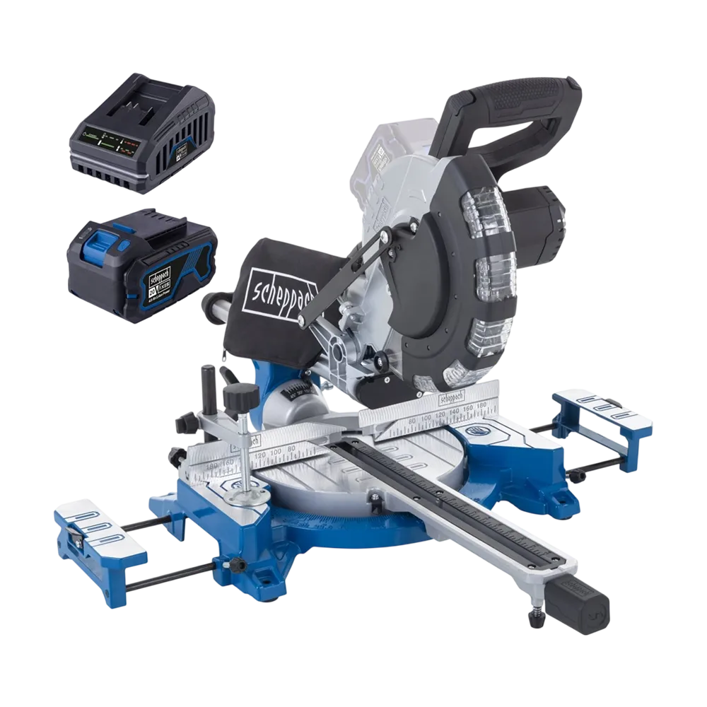 SCHEPPACH Aku preklopna potezno nagibna pila + punjač i baterija 4 Ah IXES Brushless BC-HM216-X SET L (Set)