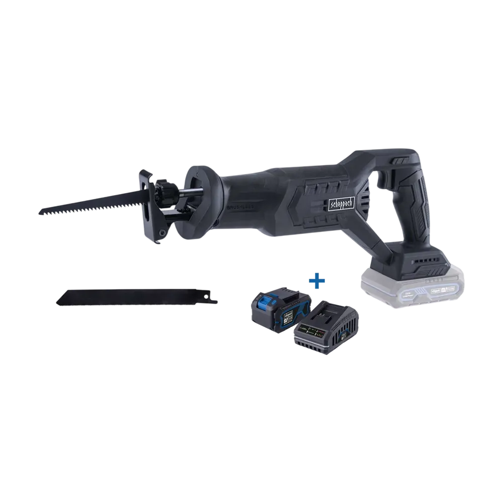 SCHEPPACH Aku recipročna pila - lisičji rep + punjač i baterija IXES BC-SAS250BE-X (Set)