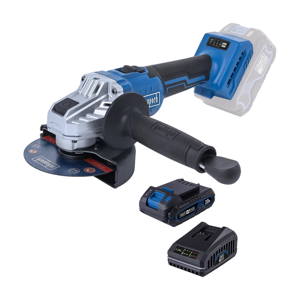 SCHEPPACH Aku ugaona - kutna brusilica + punjač i baterija IXES Brushless BC-AG125P-X (Set)