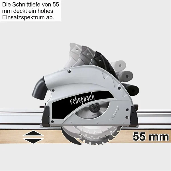 SCHEPPACH Ručna kružna pila - cirkular za uranjajuće rezove sa vodilicom TAS55-BE - 160 mm / 1200 W - Image 4